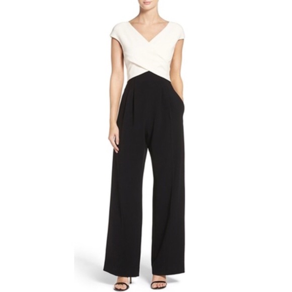 eliza j cap sleeve wide leg jumpsuit